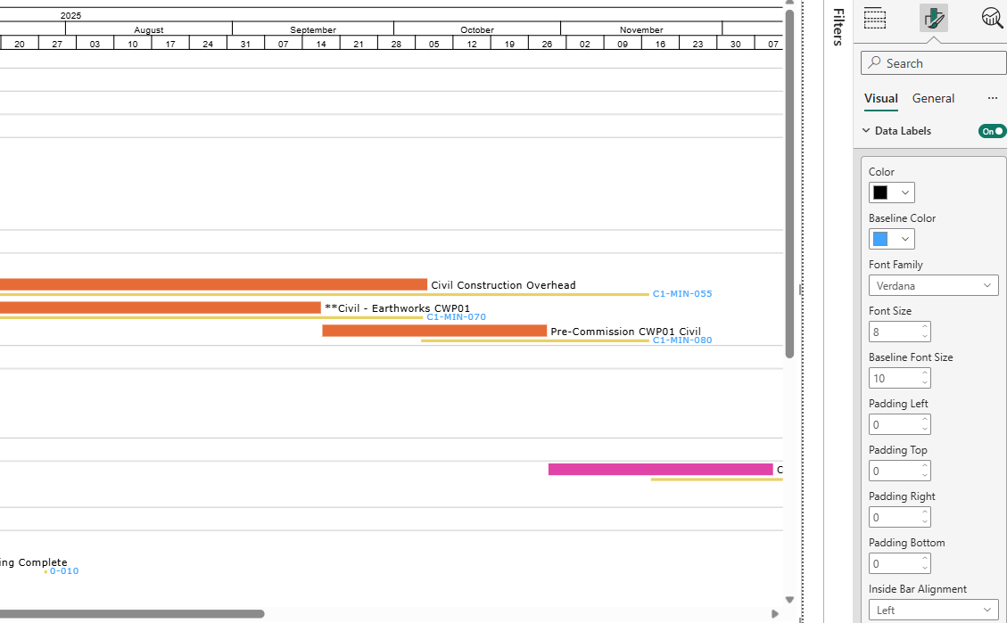 Customize Baseline Labels