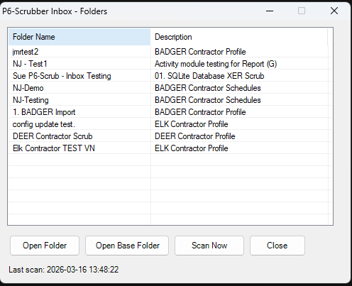 P6-Scrubber - P6-Scrubber Inbox - Folders