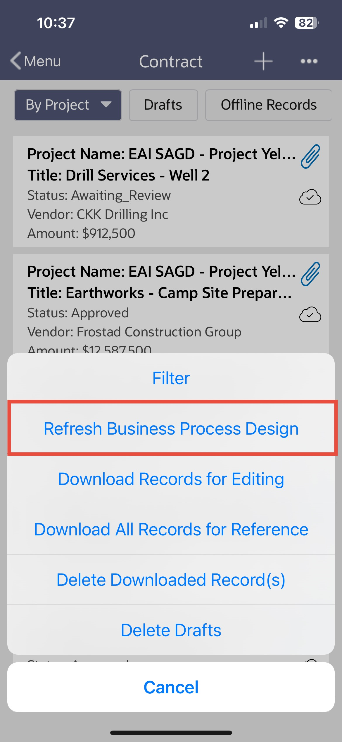 v24 - Refresh Business Processes in Mobile App