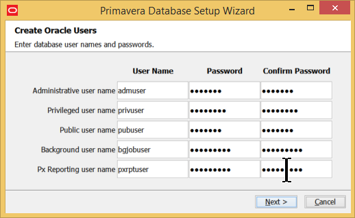 P6 15.2 database install