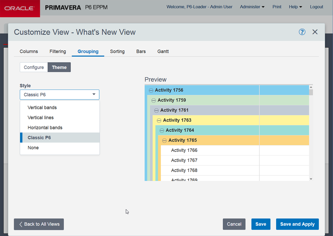 Configure grouping